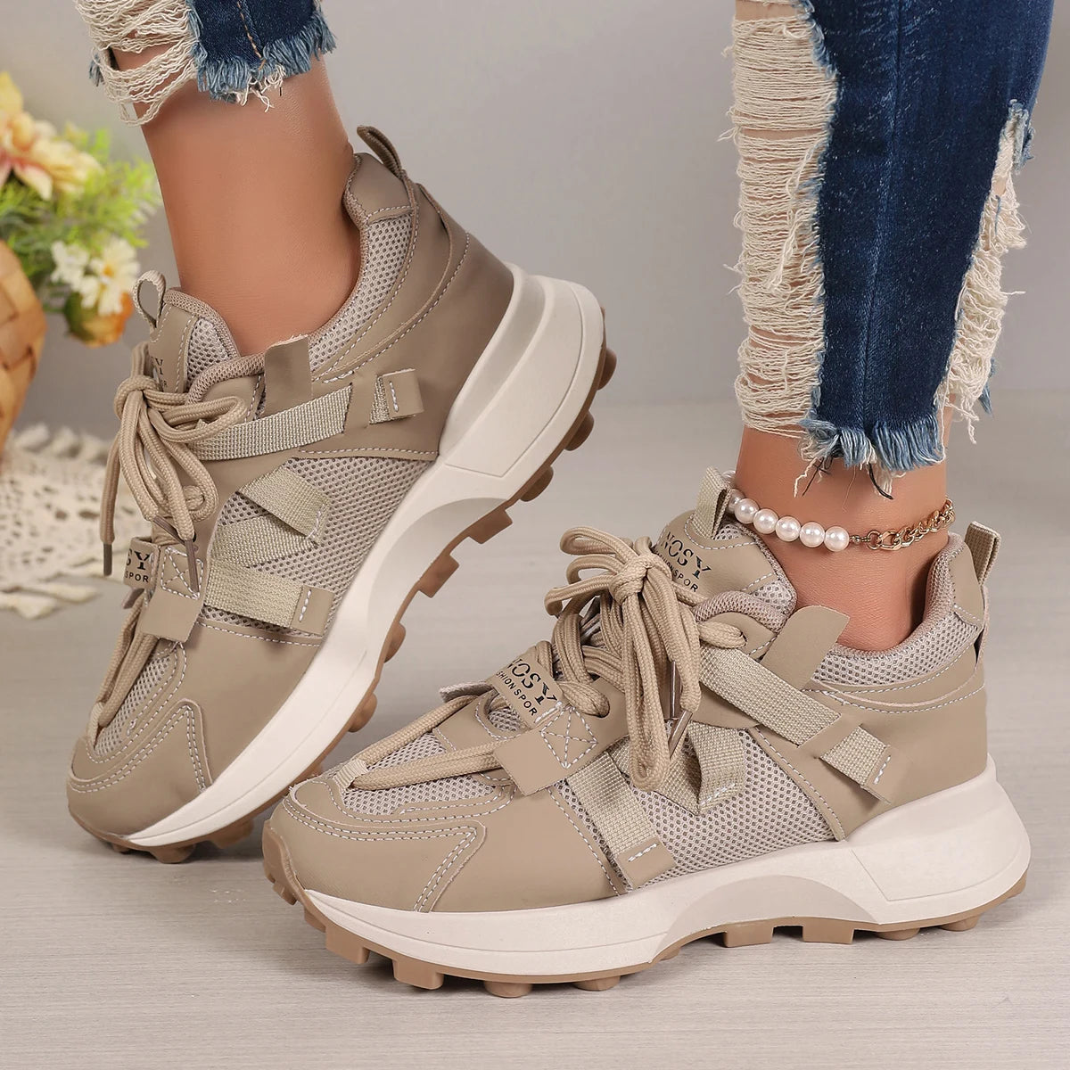Clean Low-Top Platform Sneakers